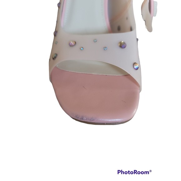 Forever 21 Round Toe Dress Heels Open peep Toe Clear Rhinestone stilettos 9 - Picture 3 of 9